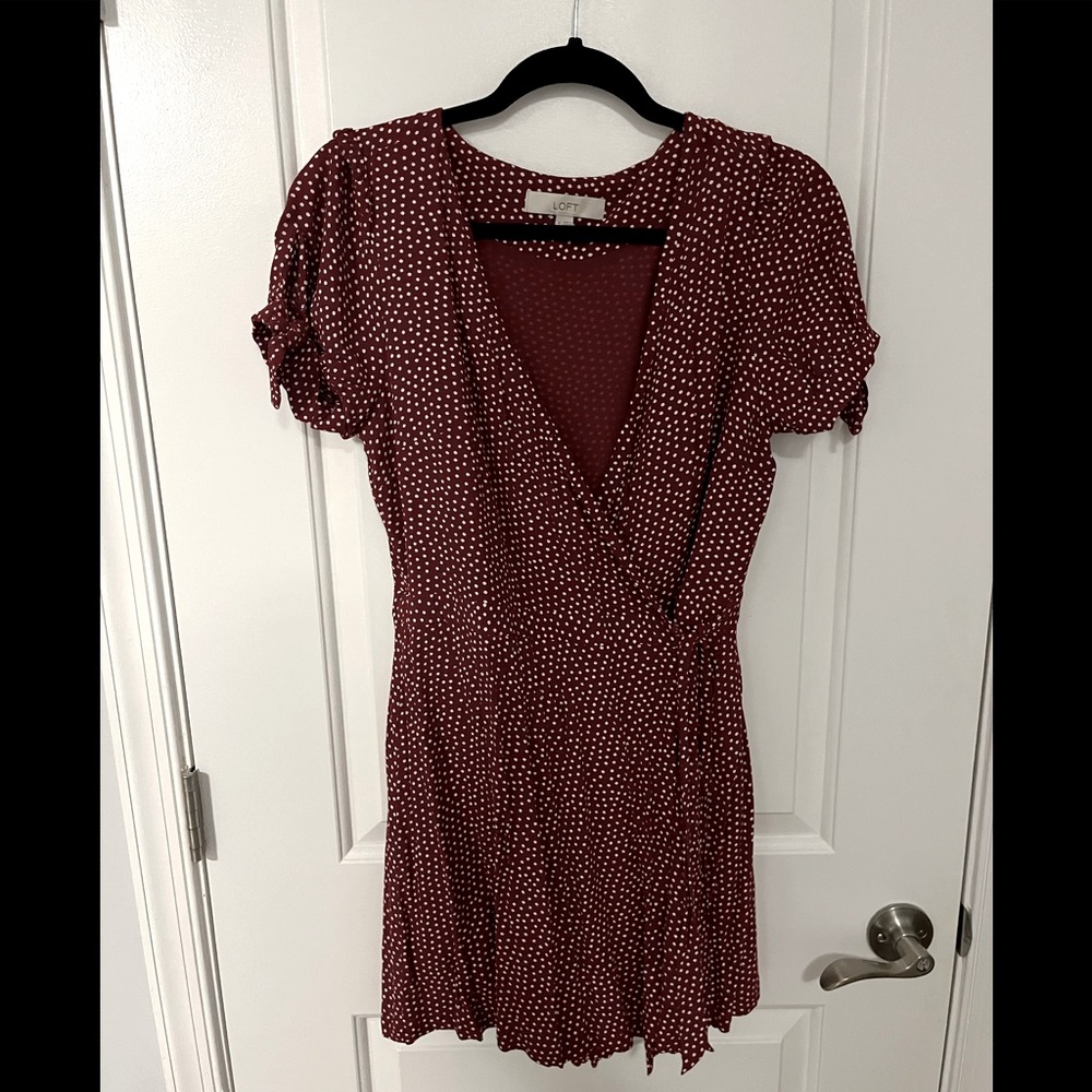 Red and white polka dot romper